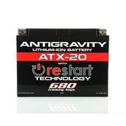 Antigravity ATX20 RE-START Lithium Motorcycle Battery, 680 Cranking Amps, LiFePO4 Powersport Battery