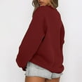 thumbnail image 5 of ShomPort Women's Fall Solid Color Sweatshirt Casual Loose Crew Neck Long Sleeve Pullover Tops, 5 of 5