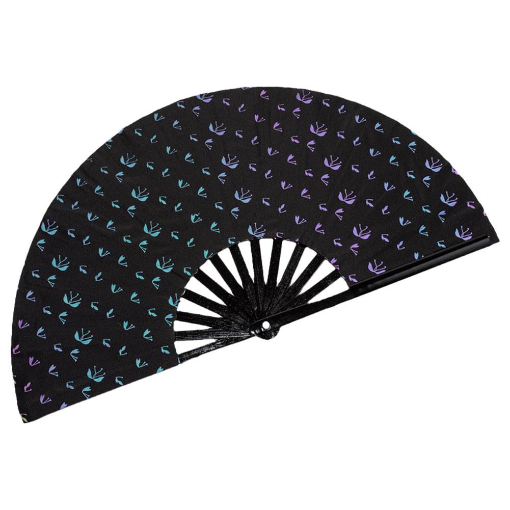GUIREN Rave Hand Fan Reflective Festival Hand Fan Foldable Glow Rave