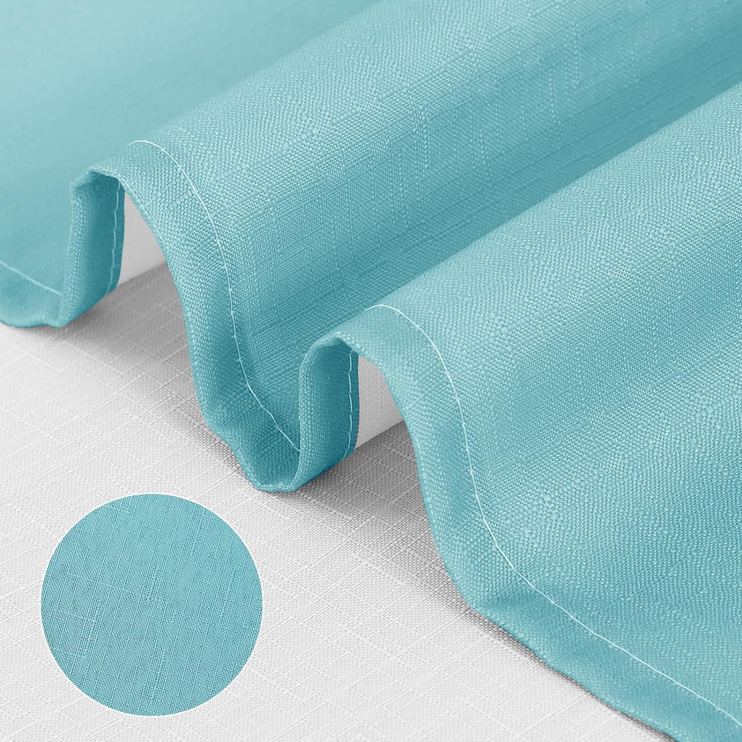 Aqua Coastal Shower Curtain for Bathoom, Teal White Ombre Coastal Pattern Design Summer Beach Mermaid Shower Curtain for Women Girls Bath Decor, Aqua Turquoise