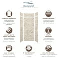 thumbnail image 4 of Transolid SWKX36368412-49V SaraMar 36-in x 36-in x 96-in Glue to Wall 6-Piece Shower Wall Kit with Extension, Sand Creme Velvet, 4 of 5