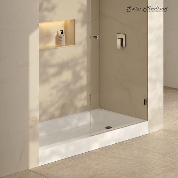 Voltaire 60 x 30 Shower Pan Base with Right Drain in Glossy White