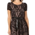 thumbnail image 5 of Women's Floral Lace Short Sleeve A-Line Formal Party Midi Dress, 5 of 6