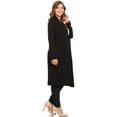 thumbnail image 3 of Pastel by Vivienne Women's Duster Cardigan Plus Size Black XX-Large, 3 of 4