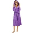 HEARTNICE Womens Hooded Fleece Robe, Plush Bathrobe Soft Warm Long