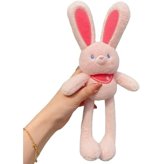 Pull Up Rabbit Plush Toy, Interactive Stretchy Design, Cute Bunny Keychain, Ultra-Soft Stuffed Funny Bunny Animal Keychain