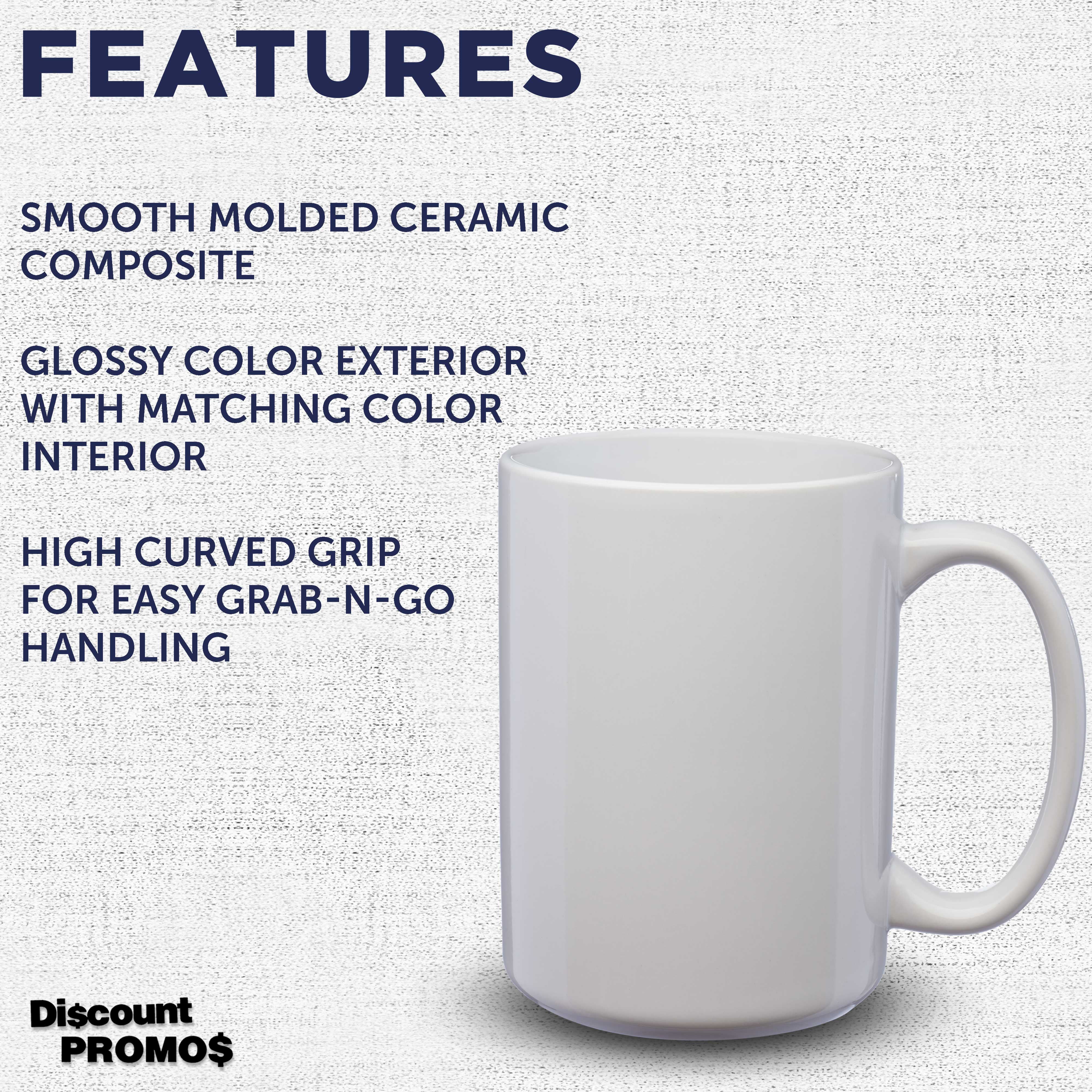 Large Ceramic Coffee Mugs - 15 oz. 10 Pack - Tea Cup, Soup Bowl - White