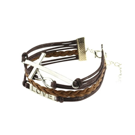 - Zodaca 7 to 9 inch Adjustable Women Braided Leather Bracelet Woven Multilayer