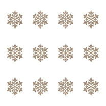 SLYNSHome 12pcs Christmas Snowflakes Decorations,Plastic Glitter Khaki Snowflake Ornaments for Winter Craft Christmas Tree Holiday Decor