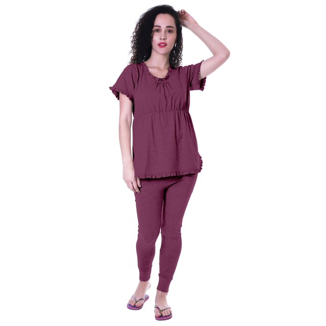 Moomaya Ensemble de Nuit pour Femmes Pyjama en Coton 2 Pcs Chemises de Nuit
