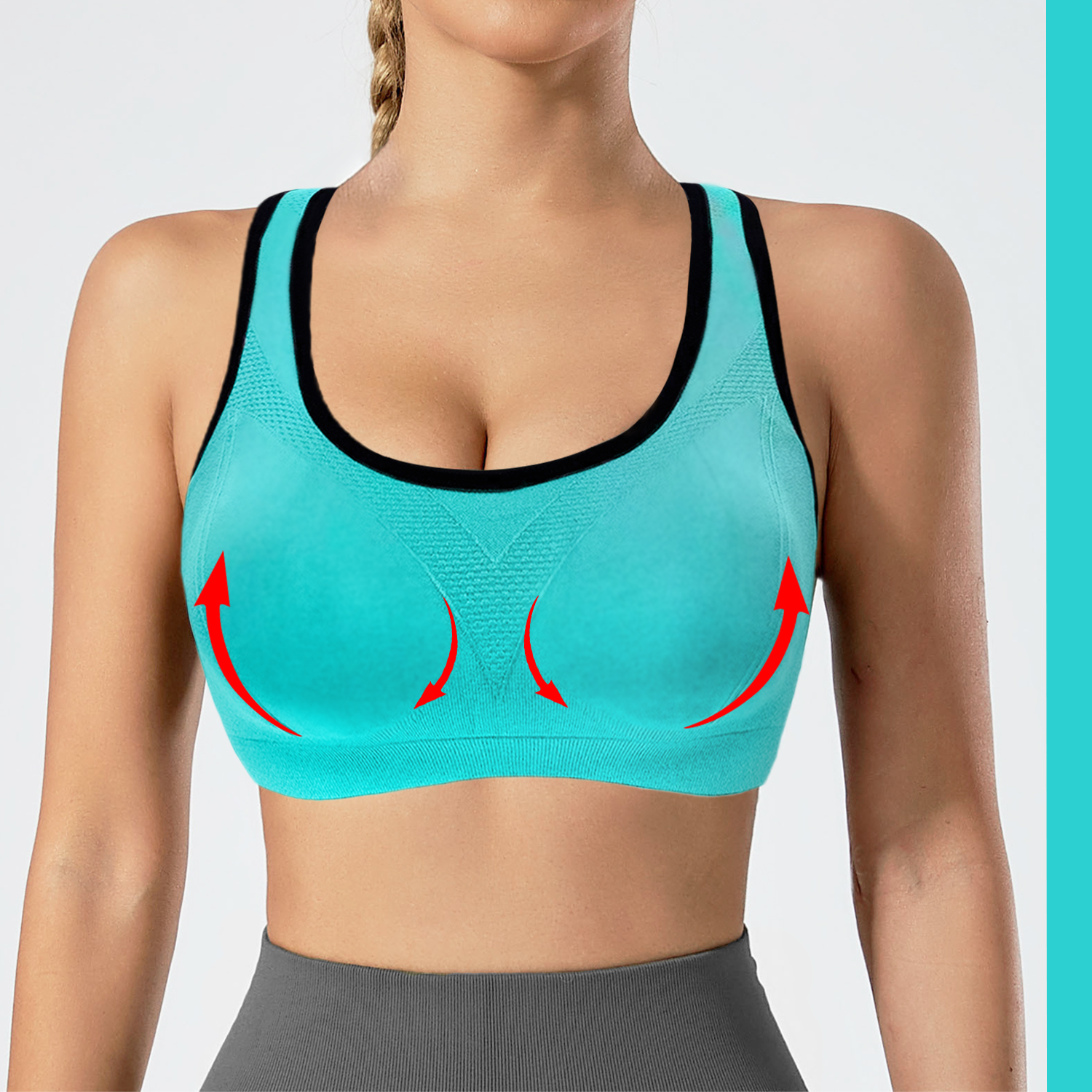 Rirool Women's Racerback Sports Bra, 3-Pack, High Impact photo 3