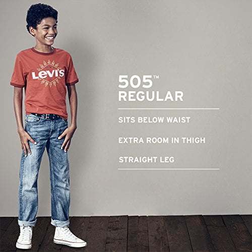 Levi s Big Boys 505 Regular Fit Jeans Roadie 8 Husky Walmart
