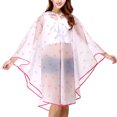 thumbnail image 1 of Capuches de Pluie Légères Unisexe Pluie Cape de Pluie Cape Coupe-Vent Isolation Thermique Insonorisée Cape Poncho Femmes Hommes Randonnée Lèvres Roses, 1 of 7