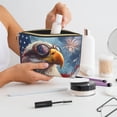 thumbnail image 6 of Toiletry Bag, Bald Eagle Pilot Leather Waterproof Travel Makeup Cosmetic Bag Organizer, Large Capacity Toiletry Bag for Travel Size Toiletries, Skin Care Bag for Women, 6 of 8