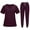 Burgundy, variant on Unisex Solid - Color Elastic Scrub Set for SPA Nurses and Workplaces - Combining Comfort and Professionalism