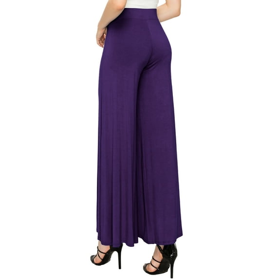 Made by Johnny Women's Wide Leg Palazzo Lounge Pants XXXL DARK_PURPLE