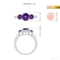 thumbnail image 4 of ANGARA Natural Three Stone Round 1.15 ct Amethyst Ring with Diamond Accents in 14K White Gold for Women (Size-7mm) | February Birthstone, Anniversary, Jewelry Gift for Women | Natural Amethyst Ring, 4 of 9
