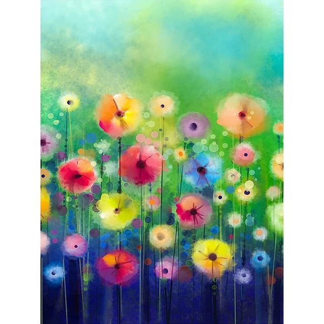 X653 Diamante Flores Coloridas Serie Flores Y Plantas Diamante Resina 30*40CM