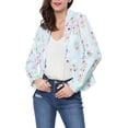 thumbnail image 5 of DARING DIVA Women's Elegant Notched Lapel Floral Print Blazer XS Blue-Floral, 5 of 6