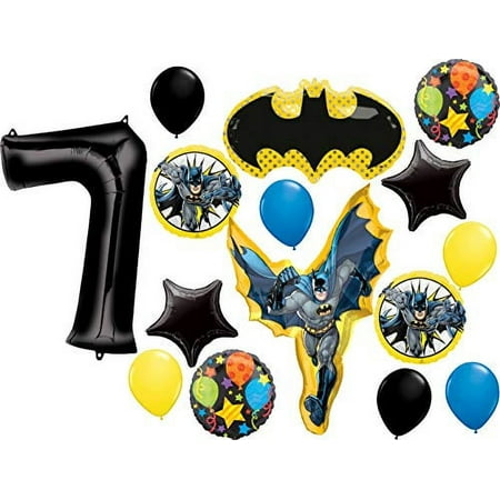 Batman In Action Party Supplies 7th Birthday Balloon Bouquet Decorations