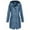 Blue, variant on PATLOLLAV Womens Solid Color Rain Jacket Outdoor Hooded Waterproof Windproof Long Coat