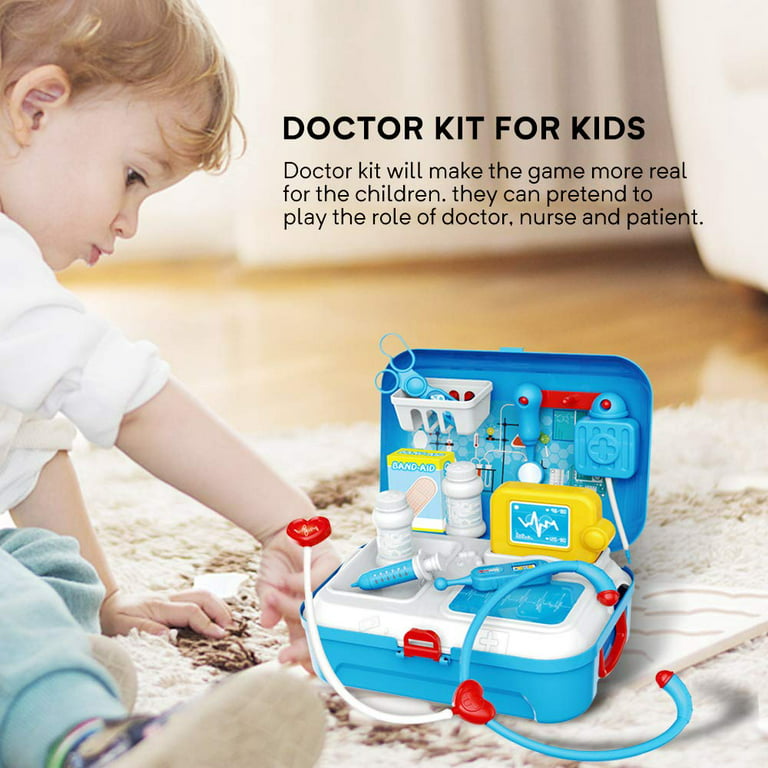 Blue Children Toy Blood Pressure Monitor, Home Doctor Roleplay Pretend Play  Set, Suitable For Boys And Girls Aged 0-4