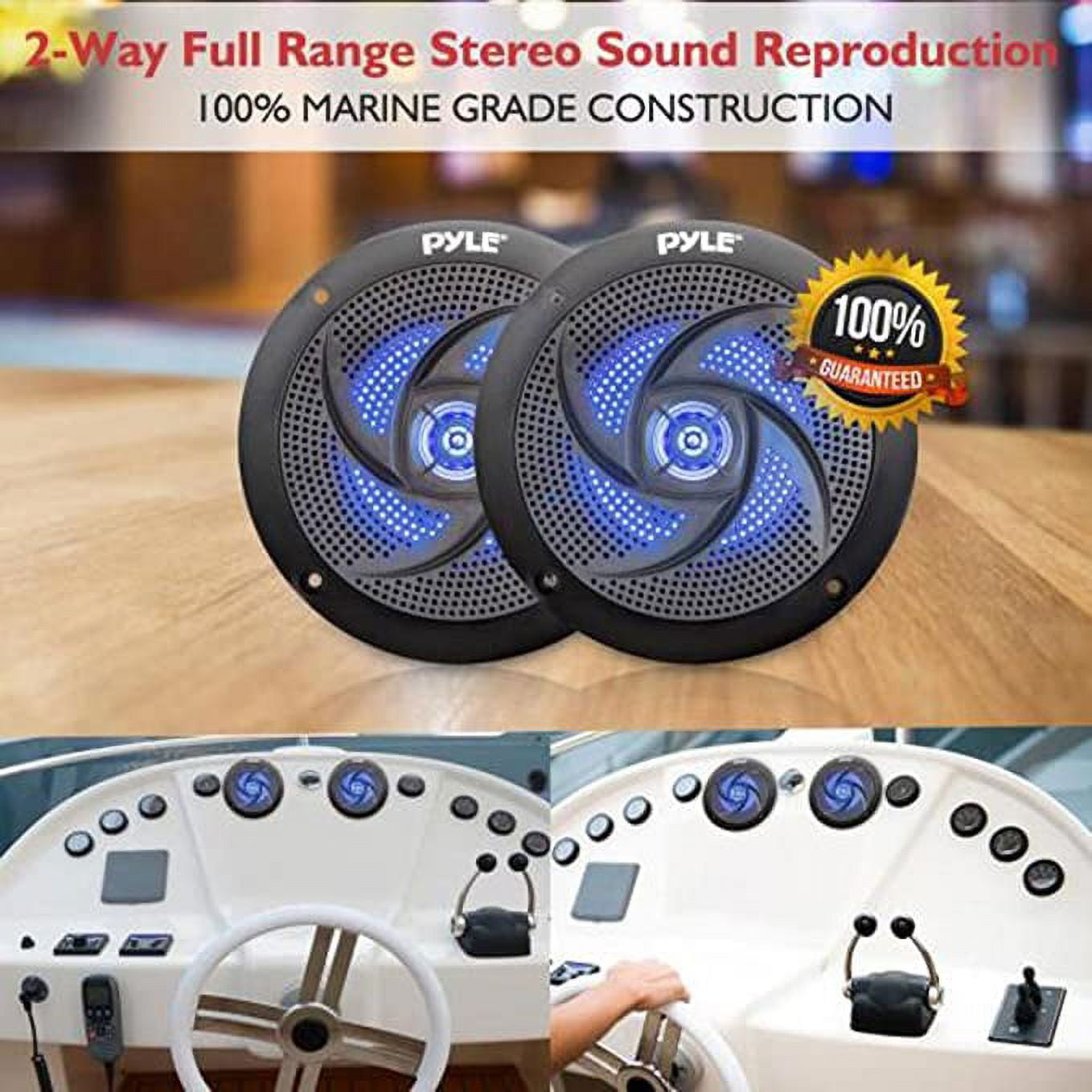 100W 4 Inch Waterproof Marine Speakers Box Outdoor Heavy Duty Speaker Surface Mount For Boat Utv Atv Rzr Golf Cart Tractor Truck