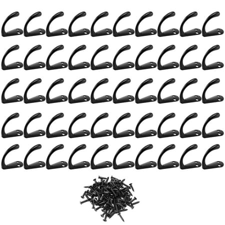 

50 Wall-Mounted Robe Hooks Single- Robe Hooks Coat Hooks and 110 Screws for Bathrooms Kitchens and Bedrooms