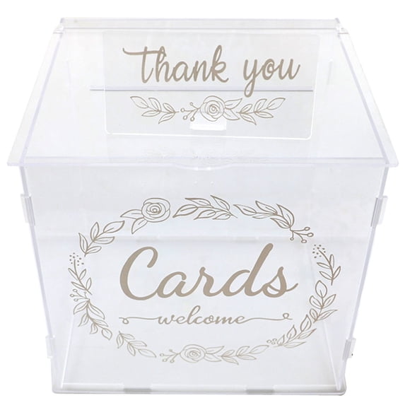 KAKOWELY Acrylic Wedding Card Box DIY Envelop Card Box Money Storage Box Wedding Supply,10.04X"X9.84"X8.27"