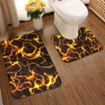thumbnail image 2 of Honeii Orange Lightning Pattern Bathroom Anti-Skid Pad Bathroom Mat Vintage Seamless Pattern Not-Slip Toilet Rug Set, 2 of 6