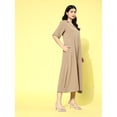 thumbnail image 3 of Steverzon Women's Crepe A-Line Brown 3/4 Sleeve Midi Dress, 3 of 4