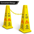 thumbnail image 6 of 8 NET 6-Pack Heavy Duty 36’’ Bright Yellow Caution Wet Floor Cones, 4-Sided Bilingual Caution Sign, Wet Floor Imprint| Cuidado Piso Mojado| Avoid Fall & Slip Accident, 6 of 7