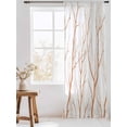thumbnail image 3 of Sheer Curtains 84 Inches Long, Orange Branches Semi Sheer Curtains Light Filtering Window Treatment, Modern Abstract Art Forest Silhouettes Privacy Voile Drapes for Living Room Bedroom 52x84 Inch, 3 of 7