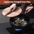 thumbnail image 7 of CLIQKWEN 10.2" Carbon Steel Wok Pan - Small Wok with Lid Nonstick Flat Bottom, Handmade Chinese Wok Japanese Iron Pan, Stir-Fry Pan with Glass Lid for All Stoves, 7 of 7