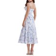 thumbnail image 6 of Women Boho Floral Midi Dress Sleeveless Square Neck Flowy Dresses Summer Spaghetti Strap Smocked Tiered Swing Sundress, 6 of 7
