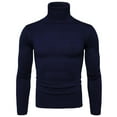 thumbnail image 2 of Xcmzpl Men's Turtleneck Sweaters Slim Fit Knit Pullover Tops Long Sleeve Classic Sweaters Solid Lounge Pullover Sweaters for Fall Winter, 2 of 7