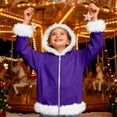 thumbnail image 5 of LTTVQM Boys Girls Christmas Hoodies Happy Fleece Sherpa Lined Zip Up Santa Pullover Tops Loose Fit Long Sleeve Fashion Faux Fur Trim Furry Jacket Purple 11-12 Years, 5 of 6