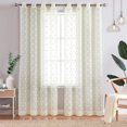 thumbnail image 1 of Cortinas blancas para ventana de 84 pulgadas de largo, paneles florales, cortinas translúcidas estilo granja de 84 pulgadas de largo, juego de 2 paneles, cortinas con borlas de jacquard, cortinas con, 1 of 8