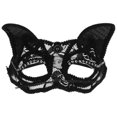 thumbnail image 3 of Masquerade Lace Fox Shape Mask for Women Cosplay Events Black Plastic and Lace 1Pack, 3 of 4