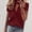 Wine, variant on Womens Shirts Casual Women Shirts for Women Short Sleeve V-Neck Raglan Top with Ruffle Detail Casual Summer Print Blouse for and Everyday Wear XXXL