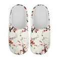 thumbnail image 2 of POLERO Women's Indoor Slippers Closed Toe Plum Blossom Print Fuzzy House Slippers for Woman Winter Warm Shoes for Ladies Bedroom Shoes, Size 6-7, 2 of 7