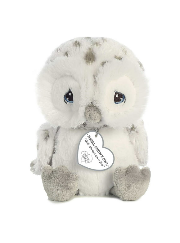 Aurora - Small White Precious Moments - 8.5" Nigel Snowy Owl - Inspirational Stuffed Animal