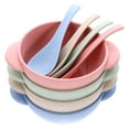 thumbnail image 3 of 4 Sets Baby Wheat Straw Bowls Break Resistant Baby Feeding Bowls with Spoon, 3 of 9