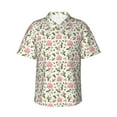 thumbnail image 2 of Picia Rose Flowers Gentle Cotton Regular Fit Short Sleeve Casual Hawaiian Shirt for Men-Medium, 2 of 9