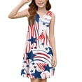 thumbnail image 5 of CCRFTGI 4th of July Dresses for Child Girls 10-12 Cute American Flag Stars Striped A-Line Dress Party Patriotic Sleeveless V Neck Girls Dresses Summer Fashion Dresses Red 5-6 Years, 5 of 5