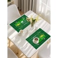 thumbnail image 5 of Saint Patrick's Day Placemats Set of 4, Spring Green Truck Lucky Grasses Check Placemats for Dining Table, Place Mats for Kitchen Tabletop, Waterproof Wipeable Dining Table Mats Set, 5 of 9