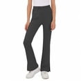 thumbnail image 4 of Pantalones de yoga acampanados de color liso para niñas, con bolsillos y cintura elástica, de poliéster, tallas medianas y grandes., 4 of 9