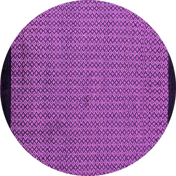 Ahgly Company Indoor Round Abstract Purple Modern Area Rugs, 4' Round