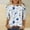 Blue, variant on Womens 3/4 Sleeve Tops Casual Plus Size Shirts Crewneck Pullover Print Loose Summer Blouses Blue S