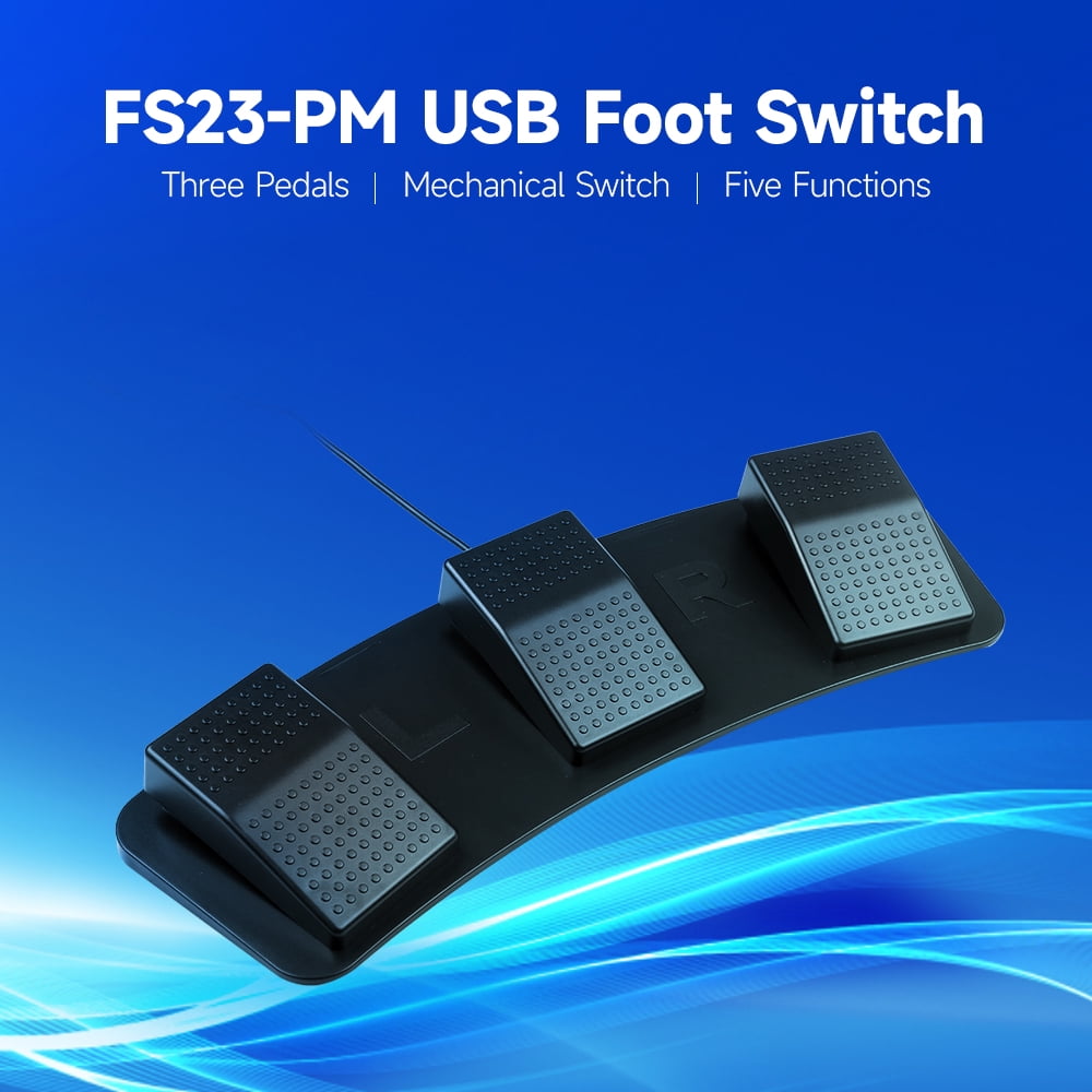 yeacher FS23-PM USB Triple Foot Switch with Mechanical Keys
